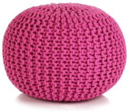 vidaXL Puf tricotat manual, bumbac, 50 x 35 cm, roz (245075) Canapea