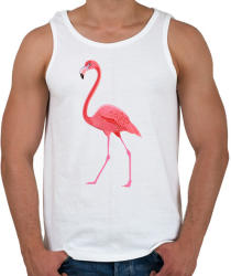 printfashion Flamingós póló - Férfi atléta - Fehér (1012653)