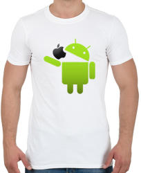 printfashion Android megeszi az almát - Férfi póló - Fehér (1024617)