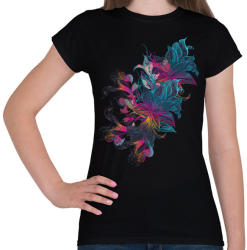 printfashion Absztrakt virág - Női póló - Fekete (1021298)