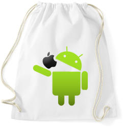 printfashion Android megeszi az almát - Sportzsák, Tornazsák - Fehér (1024730)