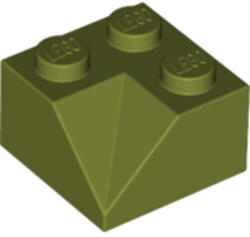 LEGO® Alkatrészek (Pick a Brick) Olívazöld 1X2X2 Sarokelem 6193947