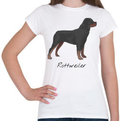 printfashion Rottweiler kutya - Női póló - Fehér (1034948)