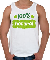 printfashion 100% natural felirat - Férfi atléta - Fehér (1039384)