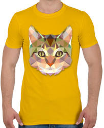 printfashion Absztrakt cica - Férfi póló - Sárga (1038273)