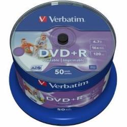 Verbatim DVD+R[ 4.7GB, 16x, spindle, Wide Photo printabil, 50 bucati ] (43512) - vexio