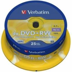 Verbatim DVD+RW [ 4.7GB, 4x, spindle, 25 bucati ] (43489) - vexio