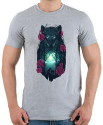 printfashion Farkasok - Férfi póló - Sport szürke (1049123)