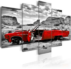 Artgeist Kép - Red retro autó Colorado Desert - 5 db 200x100