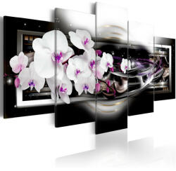 Artgeist Kép - Orchids on a black background 200x100