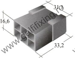 Műanyag csatlakozóház VI. 6, 3 mm-s csúszóérintkező dugóhoz (160166)