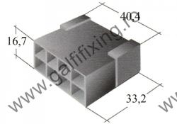 Műanyag csatlakozóház VIII. 6, 3 mm-s csúszóérintkező dugóhoz (160166)
