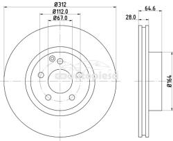 KRIEGER Disc frana MERCEDES CLS (C219) (2004 - 2011) KRIEGER 0950004147