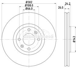 KRIEGER Disc frana CITROEN C4 Cupe (LA) (2004 - 2011) KRIEGER 0950004261