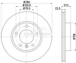 KRIEGER Disc frana BMW Seria 3 Compact (E46) (2001 - 2005) KRIEGER 0950004091