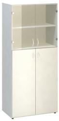 Alfa Office Alfa 500 magas, széles szekrény, 178 x 80 x 47 cm, kombinált ajtóval, fehér mintázat - manutan - 209 245 Ft
