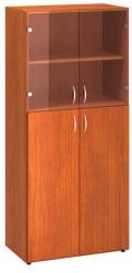 Alfa Office Alfa 500 magas, széles szekrény, 178 x 80 x 47 cm, kombinált ajtóval, cseresznye mintázat - manutan - 209 245 Ft