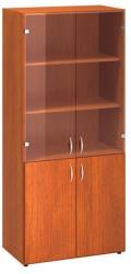 Alfa Office Alfa 500 magas, széles szekrény, 178 x 80 x 47 cm, kombinált ajtóval, cseresznye mintázat - manutan - 208 991 Ft