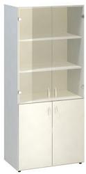 Alfa Office Alfa 500 magas, széles szekrény, 178 x 80 x 47 cm, kombinált ajtóval, fehér mintázat - manutan - 208 991 Ft