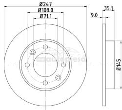 KRIEGER Disc frana CITROEN C2 ENTERPRISE (2009 - 2016) KRIEGER 0950004253