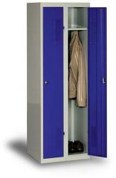 Duro Mont összeszerelt öltözőszekrény, 2 részes, szürke/kék, elfordítható zár