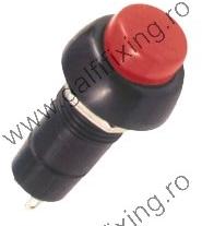 Nyomógomb-zár 250 V/3A, 12 mm, 2db/csomag