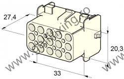 Műanyag csatlakozóház XV. , 2mm-s hengeres dugóhoz (160000), 2 db/csomag