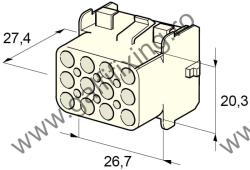 Műanyag csatlakozóház XII. , 2mm-s hengeres dugóhoz (160000), 2 db/csomag