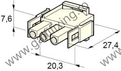 Műanyag csatlakozóház III. , 2mm-s hengeres hüvelyhez (160001), 2 db/csomag