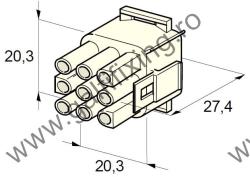Műanyag csatlakozóház XI. , 2mm-s hengeres hüvelyhez (160001), 2 db/csomag