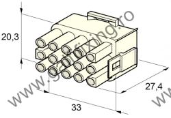 Műanyag csatlakozóház XV. , 2mm-s hengeres hüvelyhez (160001), 2 db/csomag