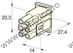 Műanyag csatlakozóház VI. , 2mm-s hengeres hüvelyhez (160001), 2 db/csomag