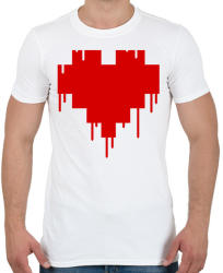 printfashion Pixel love - Férfi póló - Fehér (1053228)