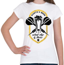 printfashion Sör és Darts - Női póló - Fehér (1055331)