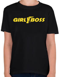 printfashion Girl Boss - Gyerek póló - Fekete (1052381)