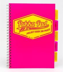 Pukka Pad Project Book A4, 100 file 80g/mp, cu spirala dubla, coperti PP, PUKKA Neon roz - matematica Matematica roz A4 Project book 100 file (PK-7080-NEO(SQ))