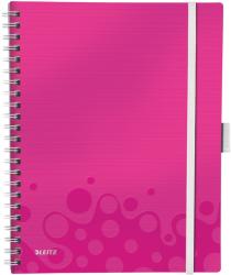 Leitz Caiet de birou LEITZ Wow Be Mobile, PP, A4, roz metalizat - matematica Matematica roz A4 Caiet cu spira 80 file (L-46450023)