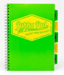 Pukka Pad Project Book A4, 100 file 80g/mp, cu spirala dubla, coperti PP, PUKKA Neon verde - matematica Matematica verde A4 Project book 100 file (PK-7079-NEO(SQ))