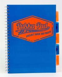 Pukka Pad Project Book A4, 100 file 80g/mp, cu spirala dubla, coperti PP, PUKKA Neon albastru - matematica albastru Matematica A4 Project book 100 file (PK-7081-NEO(SQ))