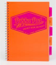 Pukka Pad Project Book A4, 100 file 80g/mp, cu spirala dubla, coperti PP, PUKKA Neon orange - matematica Matematica portocaliu A4 Project book 100 file (PK-7082-NEO(SQ))