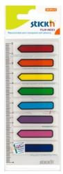 Hopax Stick index plastic transparent color 45 x 12 mm, 8 x 15 file/set, Stick"n - sageata - 8 culori neon Index plastic 45x12 mm Fara dispenser 8 (HO-21466)