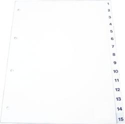 Plastoreg Index plastic gri, numeric 1-20, A4, 120 microni, Optima gri Separatoare plastic A4 Numere 1-20 (OP-420 ZA)
