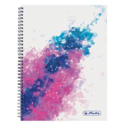 Herlitz CAIET A4 70 FILE CU SPIRALA PATRATELE, PUNCTAT, SPLASH ROZ Matematica A4 Caiet cu spira 70 file (50003327)