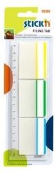 Hopax Stick index plastic transp. cu margine color 37 x 50 mm, 3 x 10file/set, Stick"n - 3 culori neon/alb Index plastic 37x50 mm Fara dispenser 3 (HO-21360)
