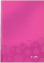 Leitz Caiet de birou LEITZ Wow, A5, coperta dura, roz metalizat - dictando Dictando roz A5 80 file Caiet cusut (L-46271023)