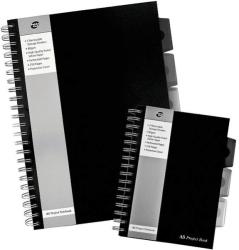 Pukka Pad Project Book A5, 125 file 80g/mp, cu spirala dubla, coperti PP rigide, PUKKA Black - dictando Dictando negru A5 Project book 120 file (PK-SBPROBA5)