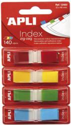 APLI INDEX POP-UP APLI 12x45 mm, 140 file/set, 4 culori margine neon Index plastic 45x12 mm Cu dispenser 4 (96002535)