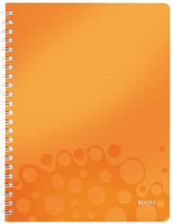 Leitz Caiet de birou LEITZ Wow, PP, A4, portocaliu metalizat - dictando Dictando portocaliu A4 Caiet cu spira 80 file (L-46370044)