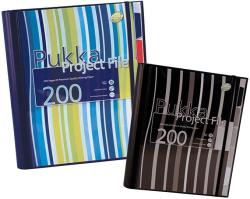 Pukka Pad Project file A4 (caiet mecanic cu buzunar), 100 file 80g/mp, 4 inele, PUKKA Stripes-dictando-albastr albastru Dictando A4 Project book 100 file (PK-PROFILEA4(4))