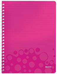 Leitz Caiet de birou LEITZ Wow, PP, A4, roz metalizat - dictando Dictando roz A4 Caiet cu spira 80 file (L-46370023)
